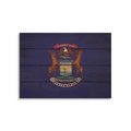 Wile E. Wood 20 x 14 in. Michigan State Flag Wood Art FLMI-2014